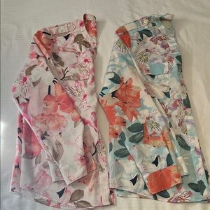Set of Two Calvin Klein Floral Blouses NWOT